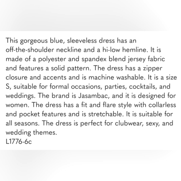 Off Shoulder Cocktail Dress Blue - Picture 5 of 6